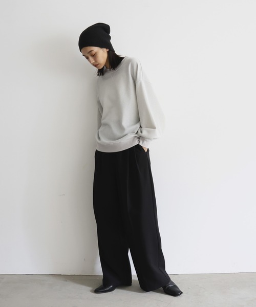 yori 裏毛ヘムフリルプルオーバー WEB限定】裏起毛ペプラムプルオーバー