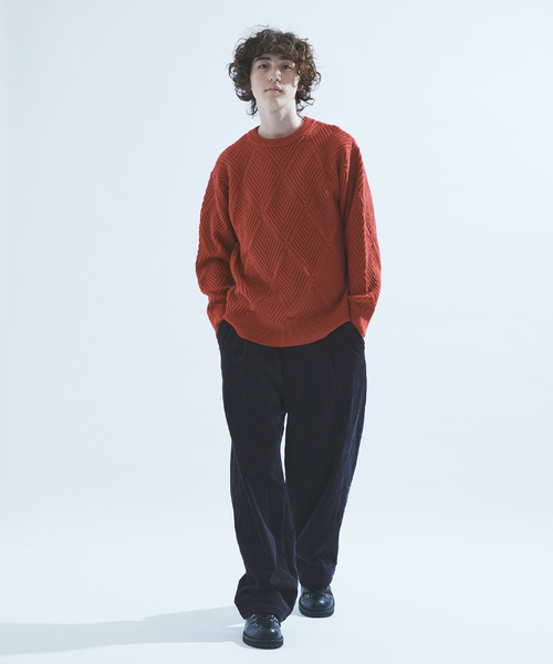 417 EDIFICE（フォーワンセブンエディフィス）の「ダイヤジャガード クルーネックニット（ニット/セーター・メンズ・ホワイト/ブラック/レッド/グリーン/ベージュ/ブルー系その他・MEDIUM/LARGE）」の12枚目の写真