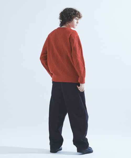 417 EDIFICE（フォーワンセブンエディフィス）の「ダイヤジャガード クルーネックニット（ニット/セーター・メンズ・ホワイト/ブラック/レッド/グリーン/ベージュ/ブルー系その他・MEDIUM/LARGE）」の14枚目の写真