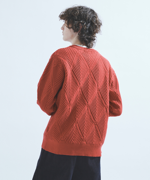 417 EDIFICE（フォーワンセブンエディフィス）の「ダイヤジャガード クルーネックニット（ニット/セーター・メンズ・ホワイト/ブラック/レッド/グリーン/ベージュ/ブルー系その他・MEDIUM/LARGE）」の18枚目の写真