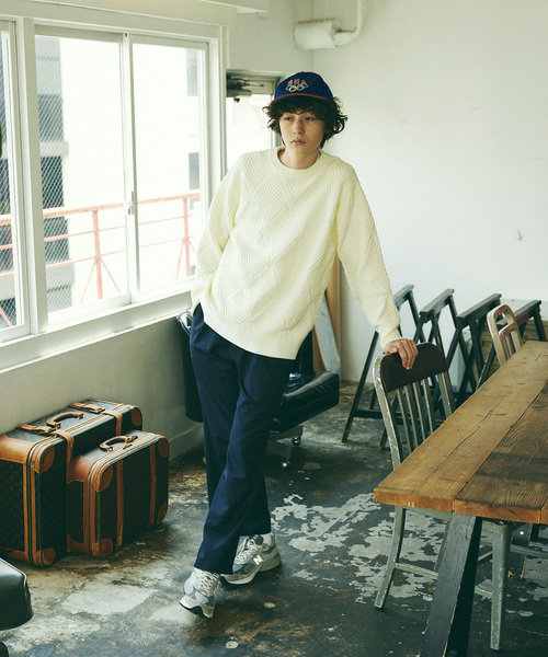 417 EDIFICE（フォーワンセブンエディフィス）の「ダイヤジャガード クルーネックニット（ニット/セーター・メンズ・ホワイト/ブラック/レッド/グリーン/ベージュ/ブルー系その他・MEDIUM/LARGE）」の21枚目の写真