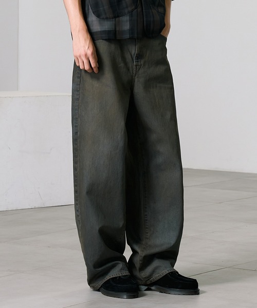 PUBLIC DENIM リラックスワイドヴィンテージライクデニムパンツ