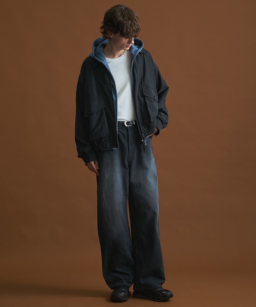 【PUBLIC DENIM】リラックスワイドヴィンテージライクデニムパンツ PUBLIC DENIM リラックスワイドヴィンテージライクデニムパンツ