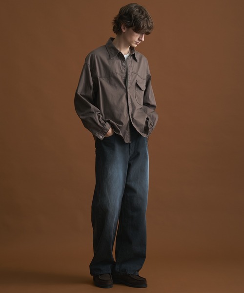 PUBLIC TOKYO（パブリックトウキョウ）の「PUBLIC DENIM リラックスワイドヴィンテージライクデニムパンツ　/日本製/岡山デニム/ルーズ/セットアップブリーチ/オーバーダイ（デニムパンツ・メンズ・ライトインディゴブルー/ブルー系その他/ブラック・1/2/3）」の14枚目の写真