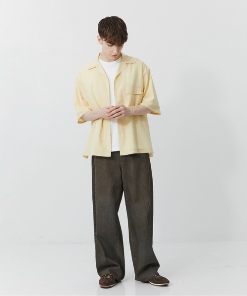 PUBLIC TOKYO(パブリックトウキョウ)の「PUBLIC DENIM リラックスワイドヴィンテージライクデニムパンツ /日本製/岡山デニム/ルーズ/セットアップブリーチ/オーバーダイ(デニムパンツ・メンズ・ライトインディゴブルー/ブルー系その他/ブラック・1/2/3)」の20枚目の写真