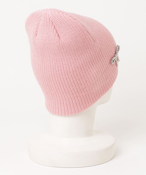 セール】ビーズリボン ニット帽（ニットキャップ/ビーニー