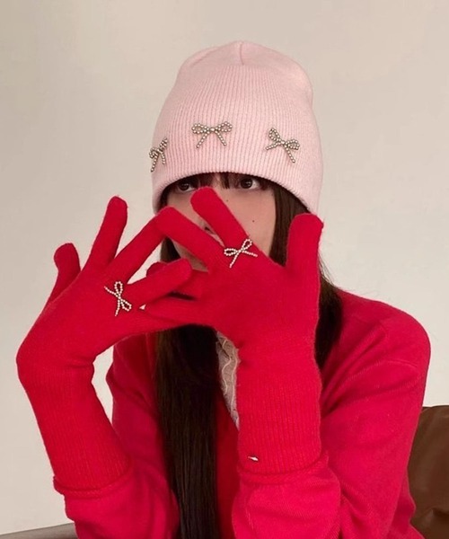 Flea Store ビジュー&リボン　ウール帽子 Vivienne Westwood(ヴィヴィアンウエストウッド) Wool blend