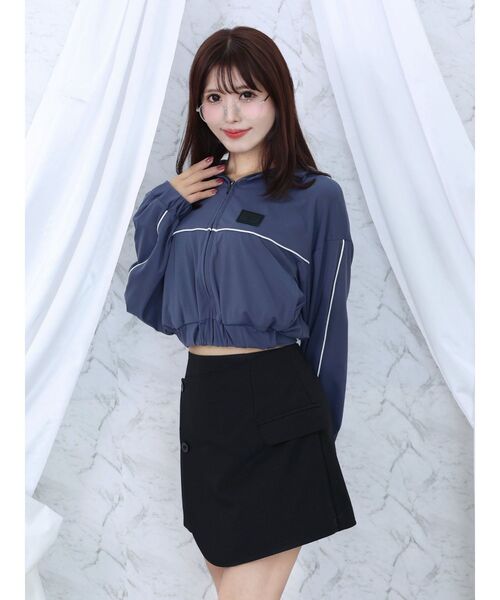 EATME（イートミー）の「トラックラインジャケット（セットアップ可能）（ナイロンジャケット・レディース・ブラック/ネイビー/オフホワイト・FREE）」の14枚目の写真