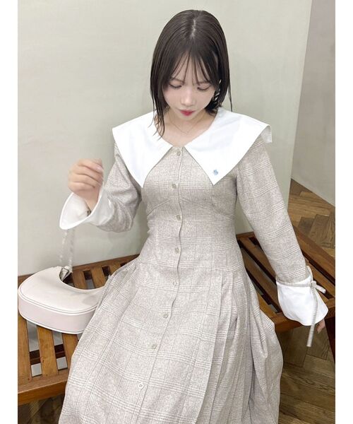 【期間限定値下げ】dazzlin ビッグカラーサイドプリーツワンピース dazzlin ワンピース 「POLO BCS コラボ」ビッグカラーサイド