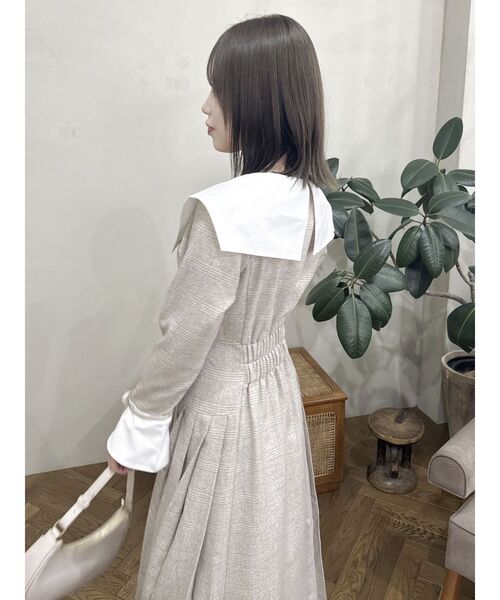 【POLO BCS コラボ】ビックカラーサイドプリーツワンピース　グレー　0 dazzlin ワンピース 「POLO BCS コラボ」ビッグカラーサイド