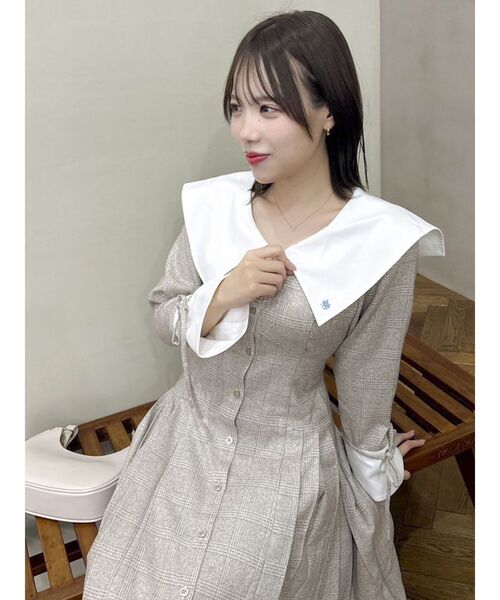 POLO BCS コラボ】ビッグカラーサイドプリーツワンピース