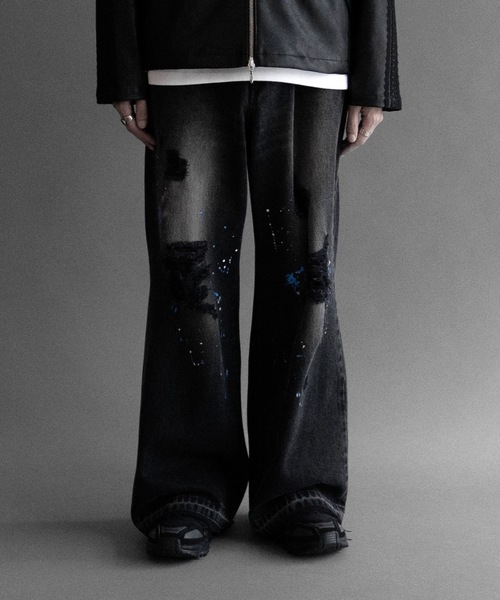 PHILTHEORY（フィルセオリー）の「Gimmick damage paint denim pants