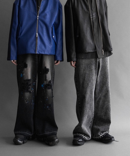 PHILTHEORY（フィルセオリー）の「Gimmick damage paint denim pants
