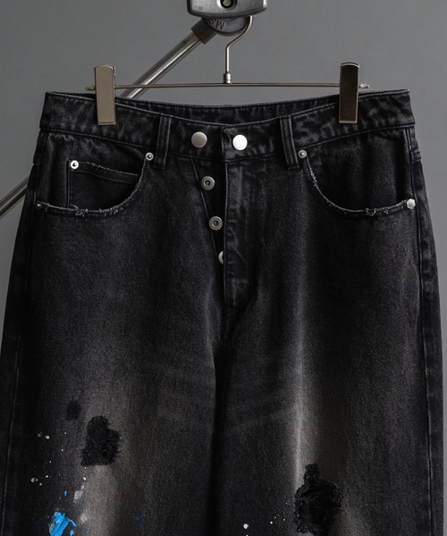 PHILTHEORY(フィルセオリー)の「Gimmick damage paint denim pants/ギミックダメージペイントデニムパンツ(デニムパンツ・メンズ・ブラック・1/3/2)」の17枚目の写真