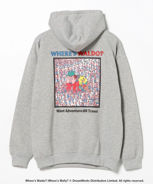 BEAMS T（ビームスティー）の「BEAMS T / WHERE’S WALLY? スウェット フーディ（スウェット・メンズ・グレー/グリーン・S/M/L/XL）」の2枚目の写真