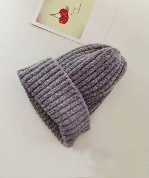 Bambin(ボンバン)の「【 Bambin / ボンバン 】 カラバリ豊富 ニットキャップ / ニット帽(ニットキャップ/ビーニー・キッズ・パープル/イエロー/オレンジ/グリーン/ピンク/レッド/グレー/ブルー/アイボリー/ブラック/ライトグレー・FREE)」の5枚目の写真