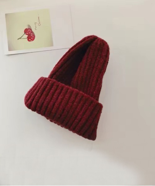Bambin(ボンバン)の「【 Bambin / ボンバン 】 カラバリ豊富 ニットキャップ / ニット帽(ニットキャップ/ビーニー・キッズ・パープル/イエロー/オレンジ/グリーン/ピンク/レッド/グレー/ブルー/アイボリー/ブラック/ライトグレー・FREE)」の1枚目の写真