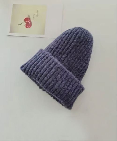 Bambin(ボンバン)の「【 Bambin / ボンバン 】 カラバリ豊富 ニットキャップ / ニット帽(ニットキャップ/ビーニー・キッズ・パープル/イエロー/オレンジ/グリーン/ピンク/レッド/グレー/ブルー/アイボリー/ブラック/ライトグレー・FREE)」の7枚目の写真