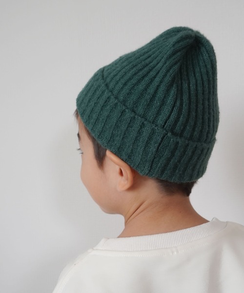 Bambin(ボンバン)の「【 Bambin / ボンバン 】 カラバリ豊富 ニットキャップ / ニット帽(ニットキャップ/ビーニー・キッズ・パープル/イエロー/オレンジ/グリーン/ピンク/レッド/グレー/ブルー/アイボリー/ブラック/ライトグレー・FREE)」の6枚目の写真