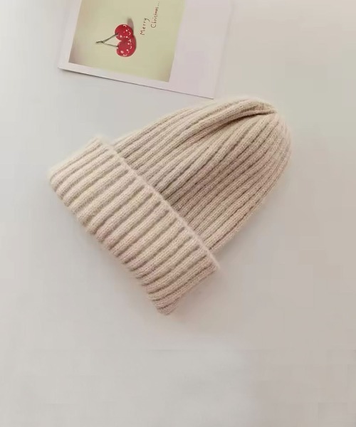Bambin(ボンバン)の「【 Bambin / ボンバン 】 カラバリ豊富 ニットキャップ / ニット帽(ニットキャップ/ビーニー・キッズ・パープル/イエロー/オレンジ/グリーン/ピンク/レッド/グレー/ブルー/アイボリー/ブラック/ライトグレー・FREE)」の2枚目の写真