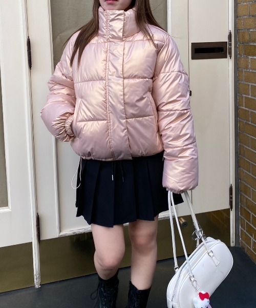 nemne store（ネンネストア）の「ショート丈中綿パディングブルゾン（ブルゾン・レディース・アイボリー/チャコール/ネイビー系/ピンク系/グレー/ライトブルー/ブラック・フリー）」の13枚目の写真