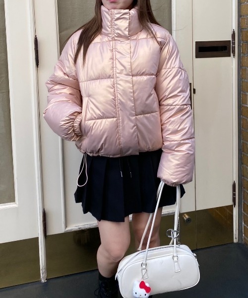 【nene-.-p】 パディングショートブルゾン 新作のショート丈ブルゾンがかわいい〜🤍 【パディングショート