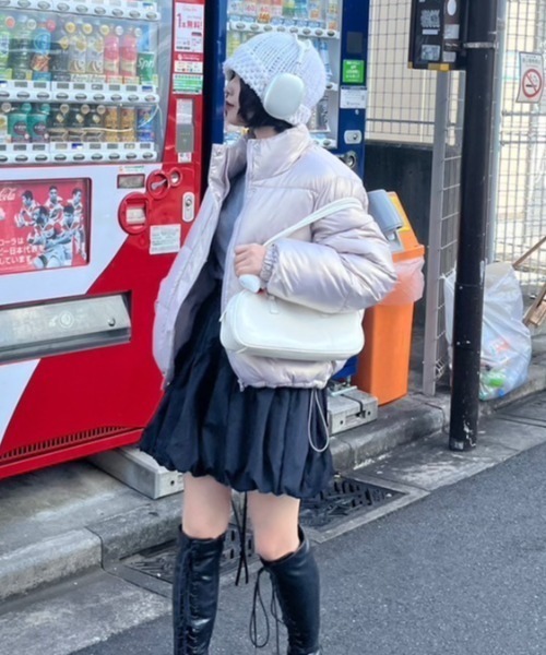 nemne store（ネンネストア）の「ショート丈中綿パディングブルゾン（ブルゾン・レディース・アイボリー/チャコール/ネイビー系/ピンク系/グレー/ライトブルー/ブラック・フリー）」の22枚目の写真
