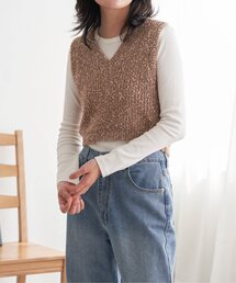 VENCEEXCHANGE | 畦編みショートベスト(ベスト)