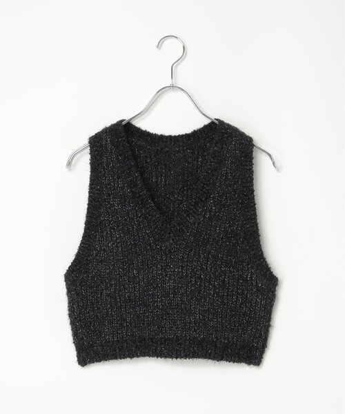 VENCEEXCHANGE（ヴァンスエクスチェンジ）の「畦編みショートベスト（ベスト・レディース・オフホワイト/ベージュ/ブラック・FREE）」の10枚目の写真