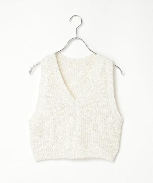 VENCEEXCHANGE（ヴァンスエクスチェンジ）の「畦編みショートベスト（ベスト・レディース・オフホワイト/ベージュ/ブラック・FREE）」の11枚目の写真
