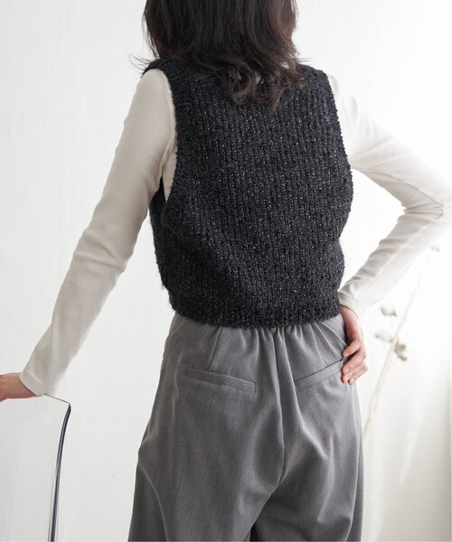 VENCEEXCHANGE（ヴァンスエクスチェンジ）の「畦編みショートベスト（ベスト・レディース・オフホワイト/ベージュ/ブラック・FREE）」の14枚目の写真