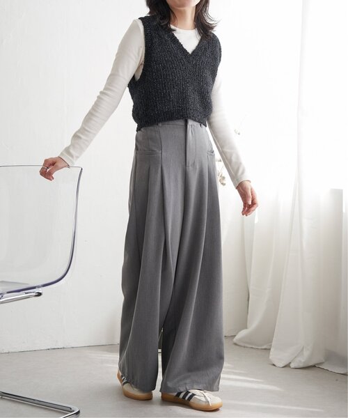 VENCEEXCHANGE（ヴァンスエクスチェンジ）の「畦編みショートベスト（ベスト・レディース・オフホワイト/ベージュ/ブラック・FREE）」の18枚目の写真