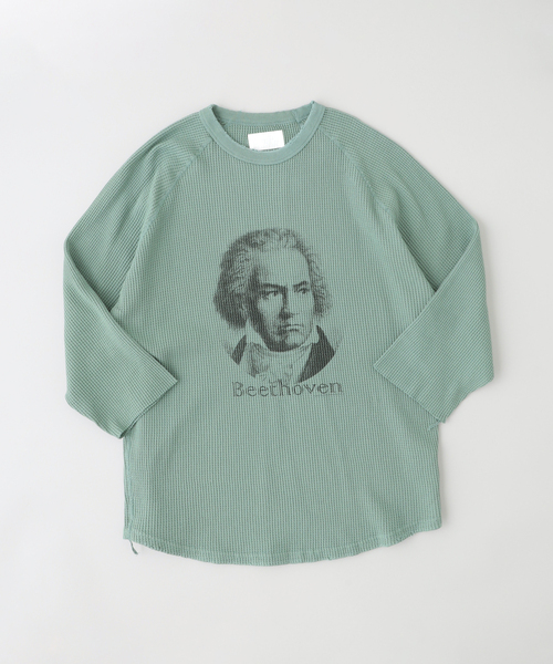 THRIFTY LOOK（スリフティールック）の「THRIFTY LOOK/スリフティールック Beethoven Waffle（Tシャツ/カットソー・メンズ・ホワイト/グリーン・MEDIUM/LARGE）」の2枚目の写真