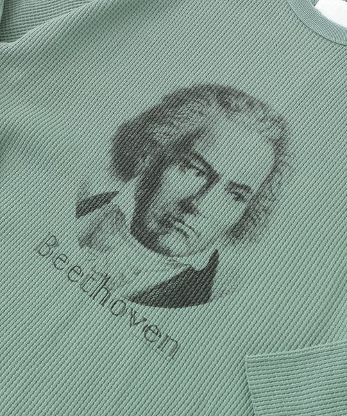 THRIFTY LOOK（スリフティールック）の「THRIFTY LOOK/スリフティールック Beethoven Waffle（Tシャツ/カットソー・メンズ・ホワイト/グリーン・MEDIUM/LARGE）」の5枚目の写真