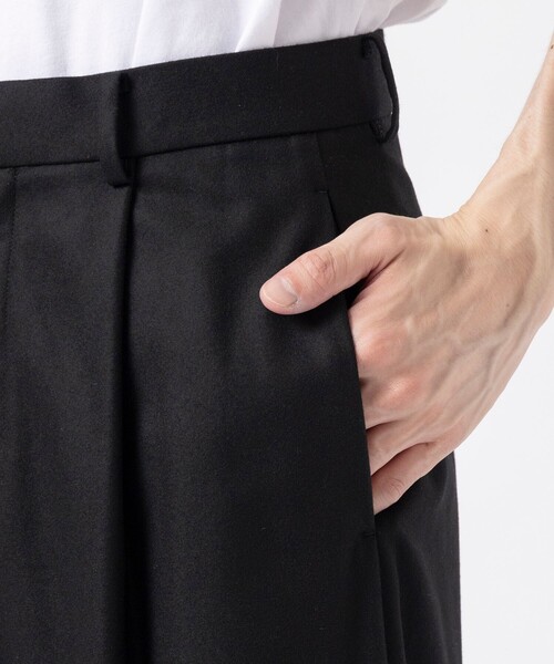ATON(エイトン)の「【ATON/エイトン】MERINO COLLEGE FLANNEL WIDE PANTS(スラックス・メンズ・ブラック・4/2)」の9枚目の写真