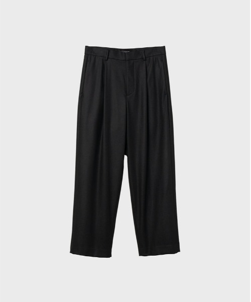 ATON(エイトン)の「【ATON/エイトン】MERINO COLLEGE FLANNEL WIDE PANTS(スラックス・メンズ・ブラック・4/2)」の2枚目の写真