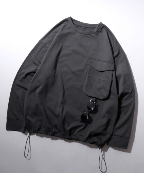 SITRY(シトリー)の「Kersey Fabric Sweat Shirt/カルゼ オーバーサイズ ドローコード 裏起毛 トレーナー スウェット レディース メンズ(スウェット・メンズ・ベージュ/ブラック/ダークグレー・LL/M/L)」の3枚目の写真