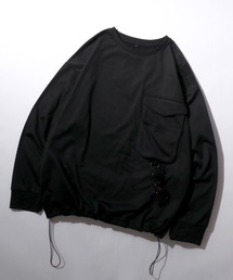 Kersey Fabric Sweat Shirt/カルゼ オーバーサイズ ドローコード 裏起毛 トレーナー スウェット レディース メンズ