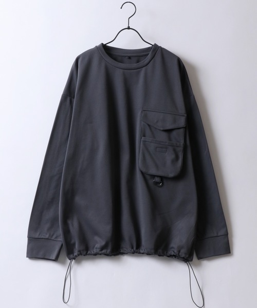 SITRY(シトリー)の「Kersey Fabric Sweat Shirt/カルゼ オーバーサイズ ドローコード 裏起毛 トレーナー スウェット レディース メンズ(スウェット・メンズ・ベージュ/ブラック/ダークグレー・LL/M/L)」の6枚目の写真