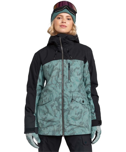 ROXY(ロキシー)の「STATED JK/ロキシースキースノーボードジャケット(マウンテンパーカー・レディース・ネイビー/グリーン・SMALL/MEDIUM)」の1枚目の写真