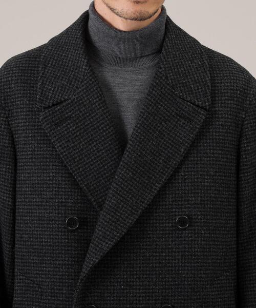 TAKEO KIKUCHI（タケオキクチ）の「◆ウール ハウンズトゥース アルスターコート（チェスターコート・メンズ・ネイビー/チャコールグレー・04/03/02）」の4枚目の写真