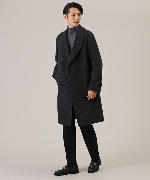 TAKEO KIKUCHI（タケオキクチ）の「◆ウール ハウンズトゥース アルスターコート（チェスターコート・メンズ・ネイビー/チャコールグレー・04/03/02）」の21枚目の写真