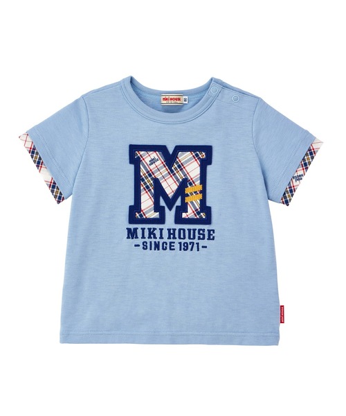 MIKI HOUSE(ミキハウス)の「ミキハウスチェック半袖Tシャツ(Tシャツ/カットソー・キッズ・ホワイト/ブルー系その他・110cm/100cm/90cm/80cm/130cm/120cm)」の2枚目の写真