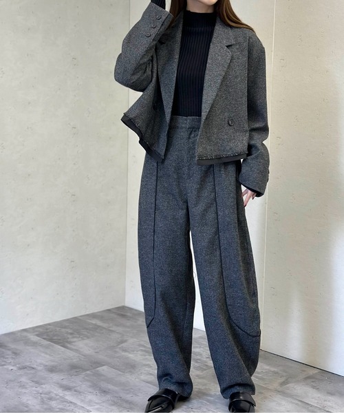 Per sist ence(パーシエンス)の「パイピングショートジャケット(テーラードジャケット・レディース・ブラック/チャコールグレー/ブラウン・FREE)」の20枚目の写真