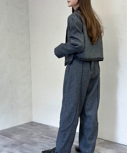 Per sist ence(パーシエンス)の「パイピングショートジャケット(テーラードジャケット・レディース・ブラック/チャコールグレー/ブラウン・FREE)」の21枚目の写真