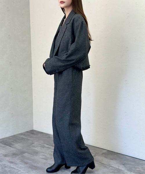 Per sist ence(パーシエンス)の「パイピングショートジャケット(テーラードジャケット・レディース・ブラック/チャコールグレー/ブラウン・FREE)」の16枚目の写真