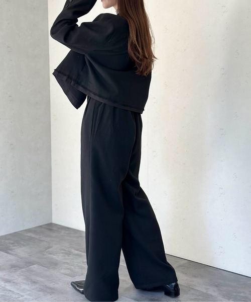 Per sist ence(パーシエンス)の「パイピングショートジャケット(テーラードジャケット・レディース・ブラック/チャコールグレー/ブラウン・FREE)」の10枚目の写真