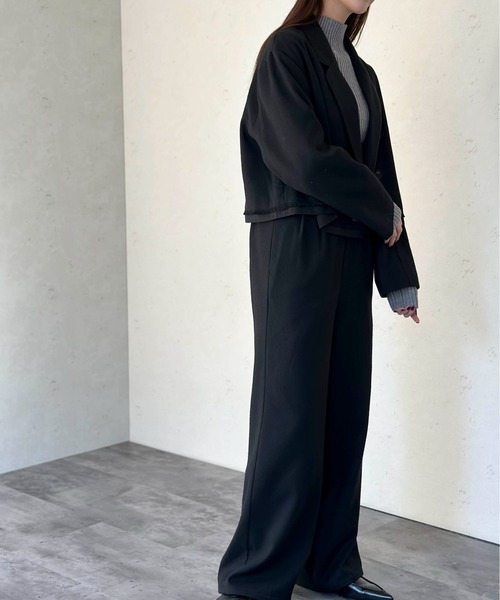 Per sist ence(パーシエンス)の「パイピングショートジャケット(テーラードジャケット・レディース・ブラック/チャコールグレー/ブラウン・FREE)」の12枚目の写真