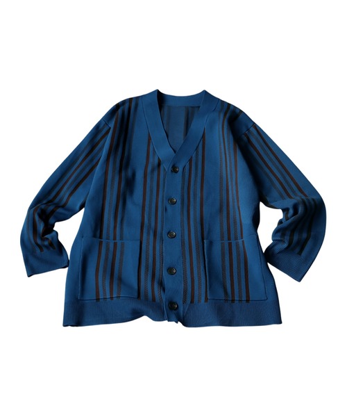 antiqua(アンティカ)の「ストライプ柄スポンジニットカーディガン(ニット/セーター・レディース・ブルー/ブラック・ONESIZE)」の14枚目の写真