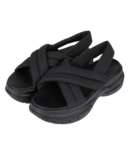 titivate(ティティベイト)の「クロスパデットサンダル(サンダル・レディース・アイボリー/ブラック・LL/L/M/S)」の4枚目の写真